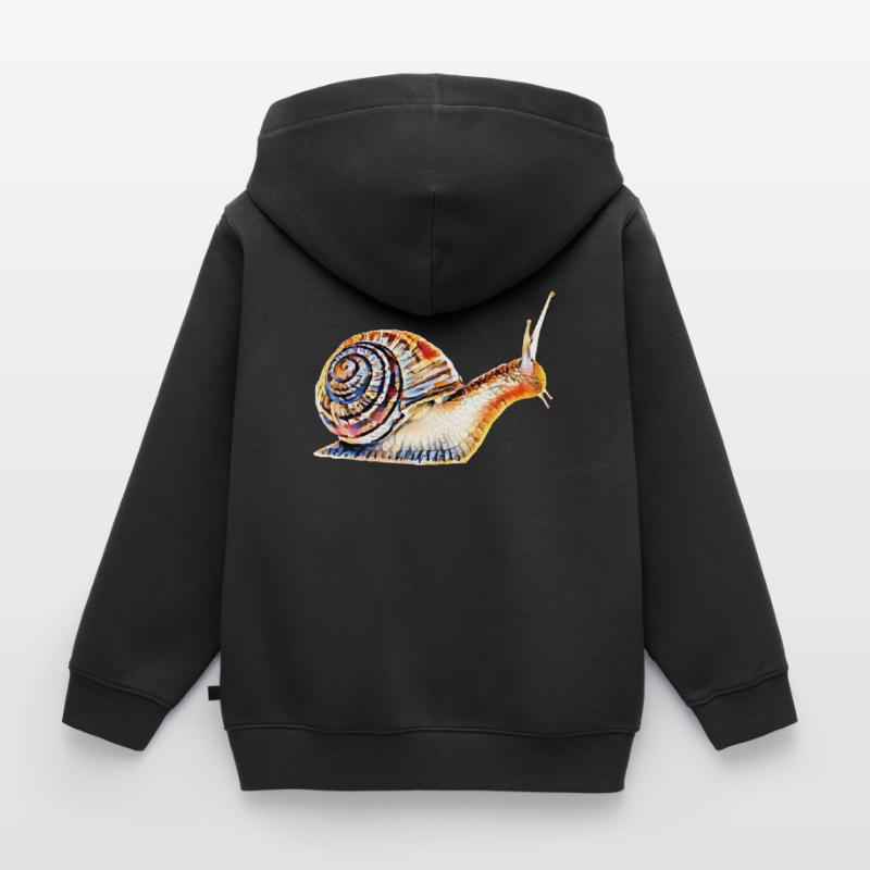 Escargot Sweat Premium à capuche zippé enfant bio