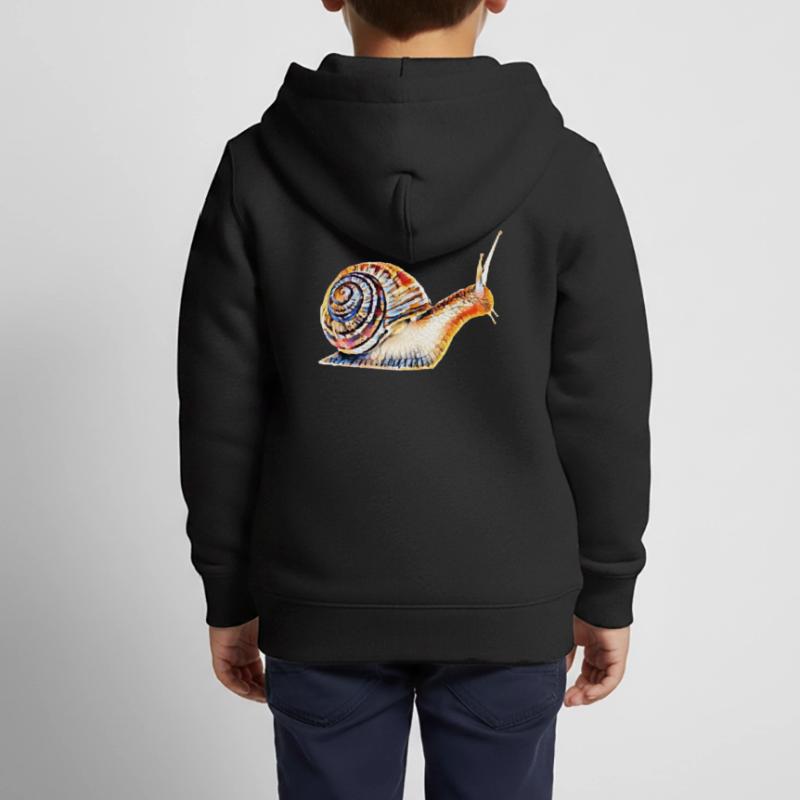 Escargot Sweat Premium à capuche zippé enfant bio