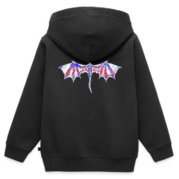 Drache - Kinder Premium Organic Zip Hoodie - Schwarz - Hinten - AI Model Kid Male (0cm)