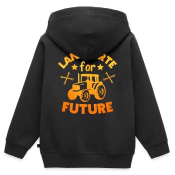 Landwirte for Future Bauer Umwelt traktor - Kinder Premium Organic Zip Hoodie - Schwarz - Hinten - AI Model Kid Male (0cm)