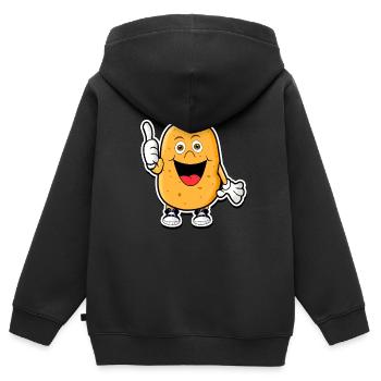 Kartoffel - Kinder Premium Organic Zip Hoodie - Schwarz - Hinten - AI Model Kid Male (0cm)