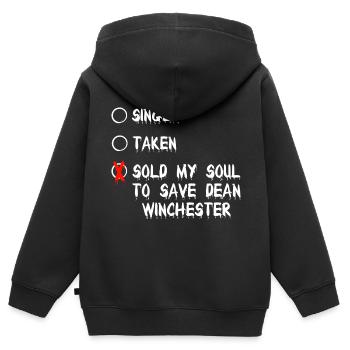 Supernaturel - Sweat Premium à capuche zippé enfant bio - noir - Dos - AI Model Kid Male (0cm)