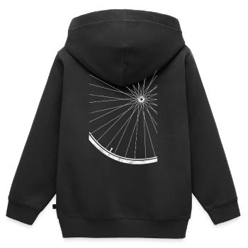 Fahrrad Speichen Shirt - Kinder Premium Organic Zip Hoodie - Schwarz - Hinten - AI Model Kid Male (0cm)