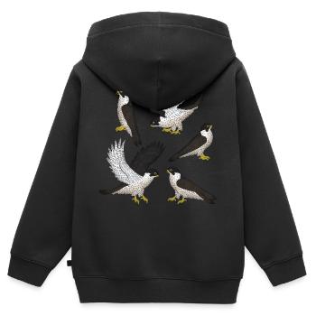 Wanderfalke Auswahl - Kinder Premium Organic Zip Hoodie - Schwarz - Hinten - AI Model Kid Male (0cm)