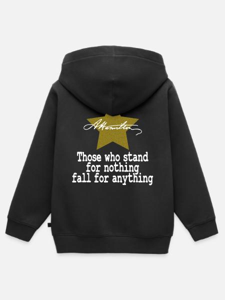 Camiseta de Alexander Hamilton que dice "Aquellos - Premium børne zip-hættetrøje økologisk - sort