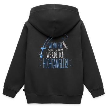 Angeln Baby Geschenk Geburt Schwangerschaft Vater - Kinder Premium Organic Zip Hoodie - Schwarz - Hinten - AI Model Kid Male (0cm)