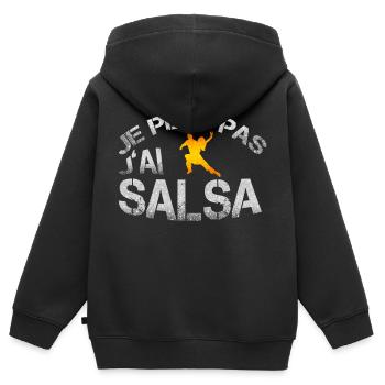 Salsa - Sweat Premium à capuche zippé enfant bio - noir - Dos - AI Model Kid Male (0cm)