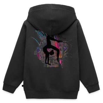 Die Turnerin Silhouette Geschenkidee für Mädchen - Kinder Premium Organic Zip Hoodie - Schwarz - Hinten - AI Model Kid Male (0cm)
