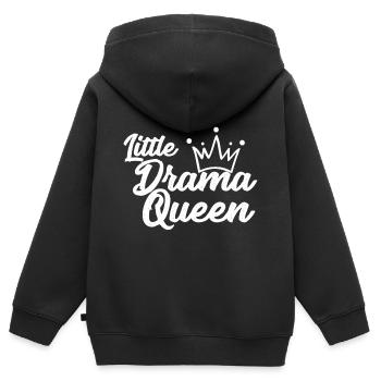 Petite reine de drame - Sweat Premium à capuche zippé enfant bio - noir - Dos - AI Model Kid Male (0cm)