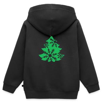 Tannenbaum - Weihnachtsbaum - Kinder Premium Organic Zip Hoodie - Schwarz - Hinten - AI Model Kid Male (0cm)
