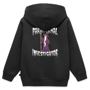 Enquêteur Paranormal - Sweat Premium à capuche zippé enfant bio - noir - Dos - AI Model Kid Male (0cm)