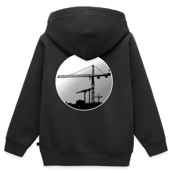 Kranführer Kran - Kinder Premium Organic Zip Hoodie - Schwarz - Hinten - AI Model Kid Male (0cm)