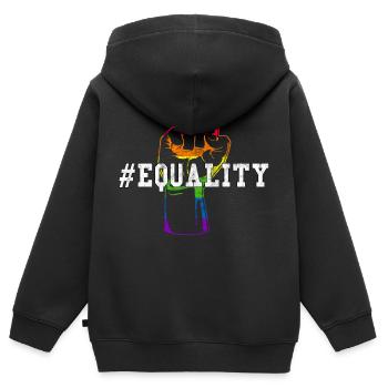 # Equality - Kids Premium Organic Zip-up Hoodie - black - Back - AI Model Kid Male (0cm)