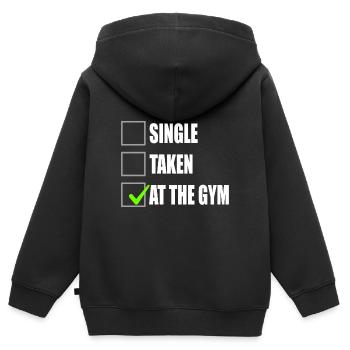 At the gym - Kids Premium Organic Zip-up Hoodie - black - Back - AI Model Kid Male (0cm)