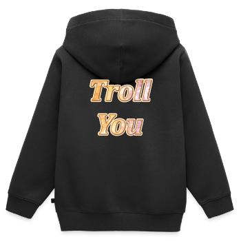Troll you - Sweat Premium à capuche zippé enfant bio - noir - Dos - AI Model Kid Male (0cm)