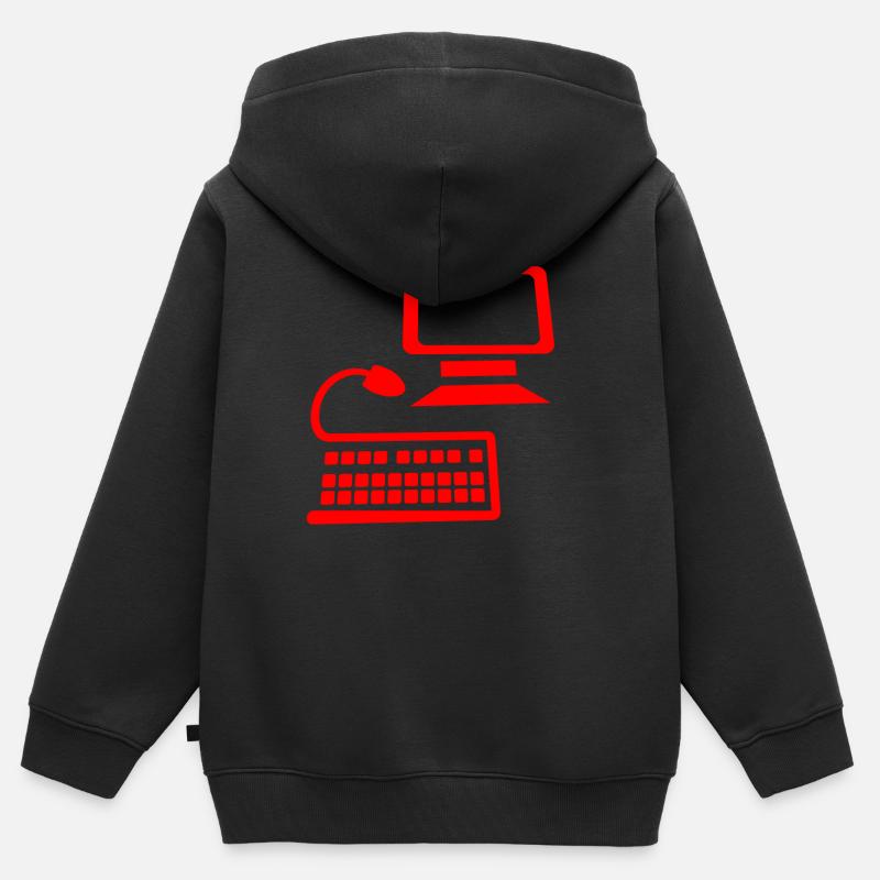 La vie de bureau informatique - Sweat Premium à capuche zippé enfant bio - noir