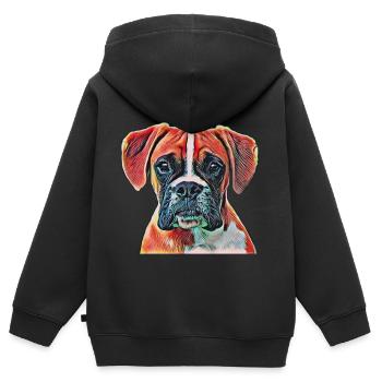 boxer - Kids Premium Organic Zip-up Hoodie - black - Back - AI Model Kid Male (0cm)