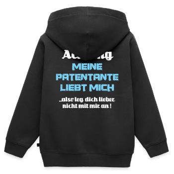 Patenonkel Patentante Patenkind Taufpate Taufpatin - Kinder Premium Organic Zip Hoodie - Schwarz - Hinten - AI Model Kid Male (0cm)