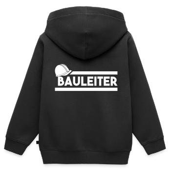 Bauleiter - Baumeister - Baustelle - Bauherr - Kinder Premium Organic Zip Hoodie - Schwarz - Hinten - AI Model Kid Male (0cm)