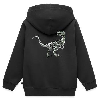 Velociraptor - Kinder Premium Organic Zip Hoodie - Schwarz - Hinten - AI Model Kid Male (0cm)