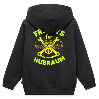 Fridays for Hubraum Spruch Lustig anti - Kinder Premium Organic Zip Hoodie - Schwarz - Hinten - AI Model Kid Male (0cm)