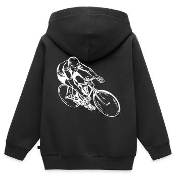 Bicycling bicycle cyclist - Kids Premium Organic Zip-up Hoodie - black - Back - AI Model Kid Male (0cm)