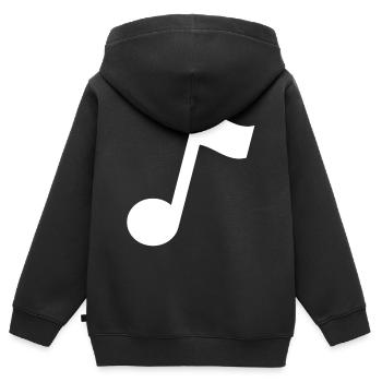 note de musique - Sweat Premium à capuche zippé enfant bio - noir - Dos - AI Model Kid Male (0cm)
