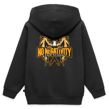 No NEGATIVITY PHOENIX - Kids Premium Organic Zip-up Hoodie - black - Back - AI Model Kid Male (0cm)