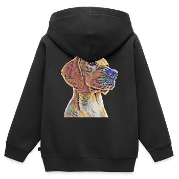 Labrador - Sweat Premium à capuche zippé enfant bio - noir - Dos - AI Model Kid Male (0cm)