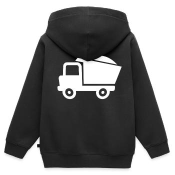 Lkw - Kinder Premium Organic Zip Hoodie - Schwarz - Hinten - AI Model Kid Male (0cm)