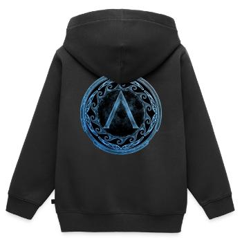 Sparta Symbol - Kinder Premium Organic Zip Hoodie - Schwarz - Hinten - AI Model Kid Male (0cm)