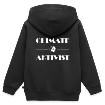 Klima Aktivist - Kinder Premium Organic Zip Hoodie - Schwarz - Hinten - AI Model Kid Male (0cm)
