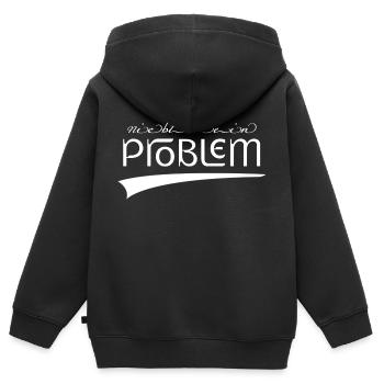 nicht mein Problem | nicht dein Problem new retro - Kinder Premium Organic Zip Hoodie - Schwarz - Hinten - AI Model Kid Male (0cm)
