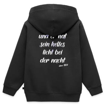 Helles Licht bei der Nacht - Kinder Premium Organic Zip Hoodie - Schwarz - Hinten - AI Model Kid Male (0cm)