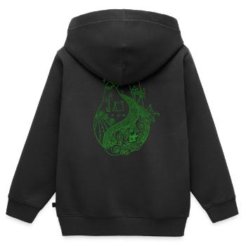 Halte die Erde einfach - Kinder Premium Organic Zip Hoodie - Schwarz - Hinten - AI Model Kid Male (0cm)