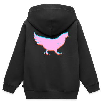 Chicken Chicken 3D Effect - Kids Premium Organic Zip-up Hoodie - black - Back - AI Model Kid Male (0cm)