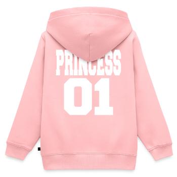 Chemise PRINCESS 01 design #blanc - Sweat Premium à capuche zippé enfant bio - rose - Dos - AI Model Kid Female (0cm)