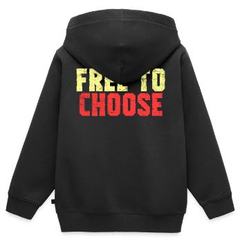 Un joli tshirt de choix pour votre thème - Sweat Premium à capuche zippé enfant bio - noir - Dos - AI Model Kid Male (0cm)