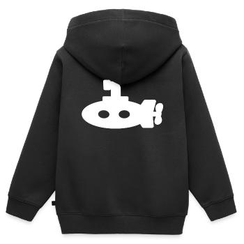 sous-marin - Sweat Premium à capuche zippé enfant bio - noir - Dos - AI Model Kid Male (0cm)