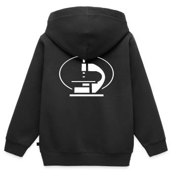 microscope - Sweat Premium à capuche zippé enfant bio - noir - Dos - AI Model Kid Male (0cm)