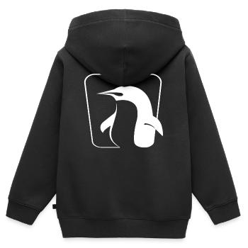 manchot - Sweat Premium à capuche zippé enfant bio - noir - Dos - AI Model Kid Male (0cm)