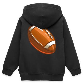 American football - Kinder Premium Organic Zip Hoodie - Schwarz - Hinten - AI Model Kid Male (0cm)