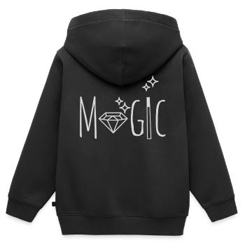 Magie - Magic - Zauber - Magier - Kinder Premium Organic Zip Hoodie - Schwarz - Hinten - AI Model Kid Male (0cm)