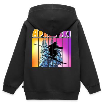 Apres Ski - Kinder Premium Organic Zip Hoodie - Schwarz - Hinten - AI Model Kid Male (0cm)