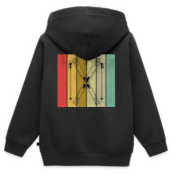 ski - Sweat Premium à capuche zippé enfant bio - noir - Dos - AI Model Kid Male (0cm)