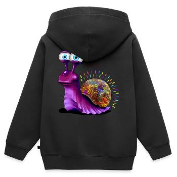 Opal Snail - Opal Schnecke - Kinder Premium Organic Zip Hoodie - Schwarz - Hinten - AI Model Kid Male (0cm)