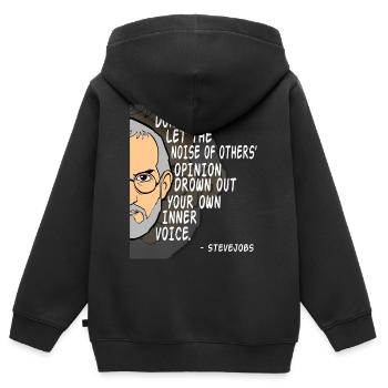 Half Face "Don't Let The Noise Of Others Opinion - Kids Premium Organic Zip-up Hoodie - black - Back - AI Model Kid Male (0cm)