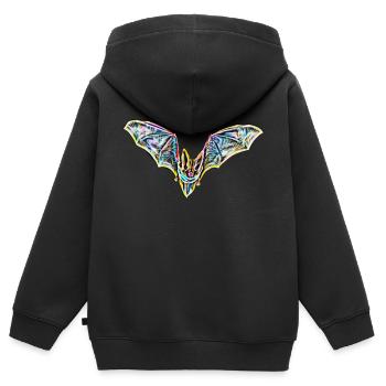 bat - Kids Premium Organic Zip-up Hoodie - black - Back - AI Model Kid Male (0cm)