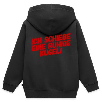 ich schiebe eine ruhige Kugel - Kinder Premium Organic Zip Hoodie - Schwarz - Hinten - AI Model Kid Male (0cm)