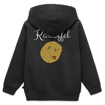 Kartoffel - Kinder Premium Organic Zip Hoodie - Schwarz - Hinten - AI Model Kid Male (0cm)